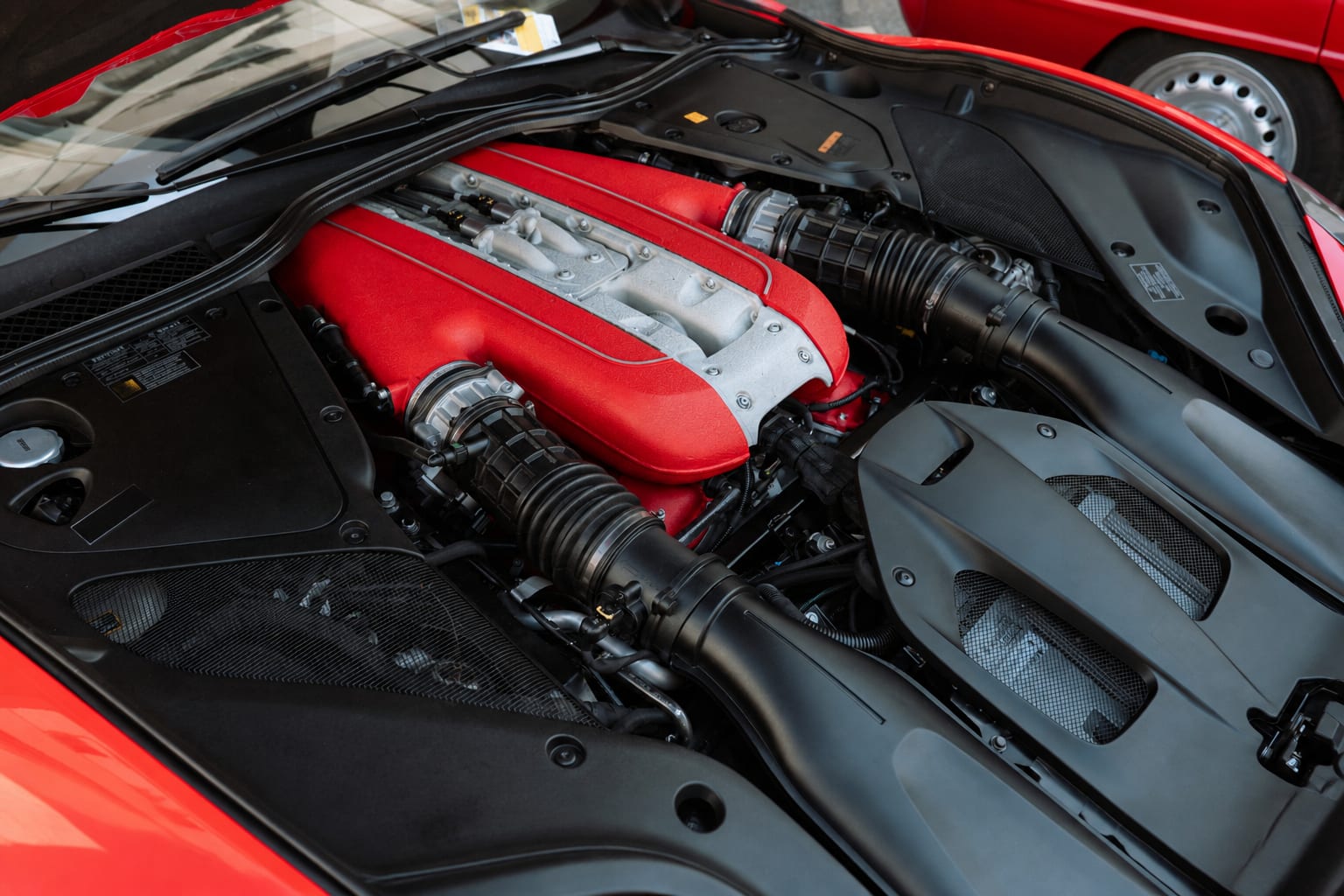 Close-up motor V12 Ferrari