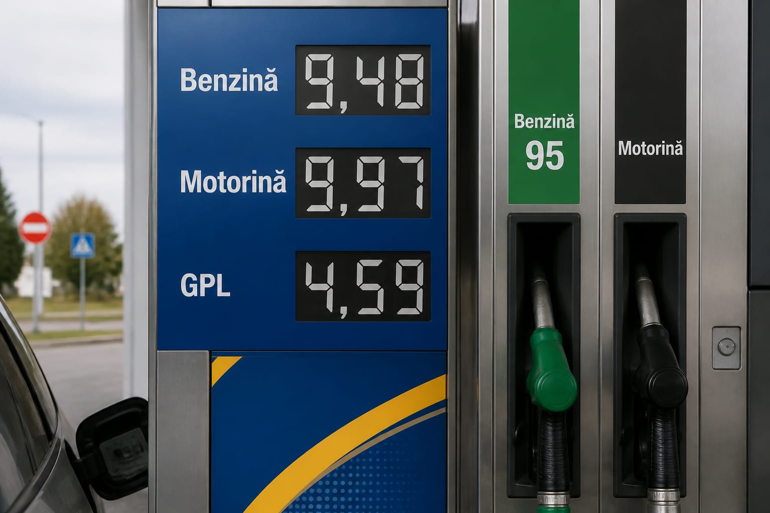Prețul motorinei scade sub pragul de 10 lei pe litru iar un plin de carburant se ieftinește cu 29 de lei