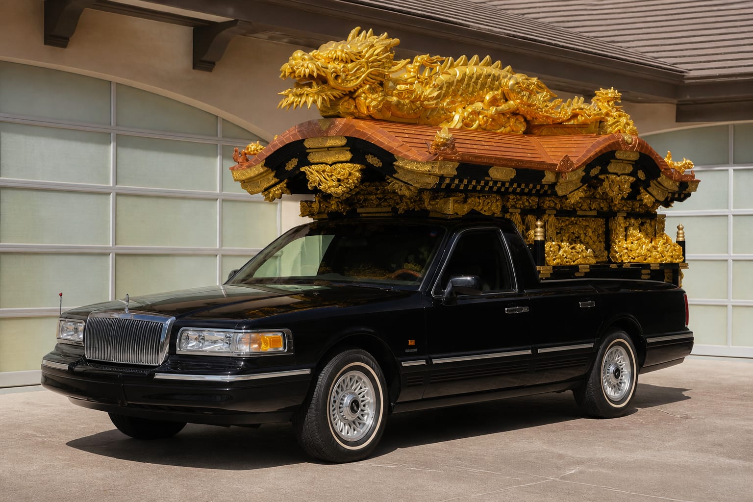 Lincoln Town Car transformat în dric